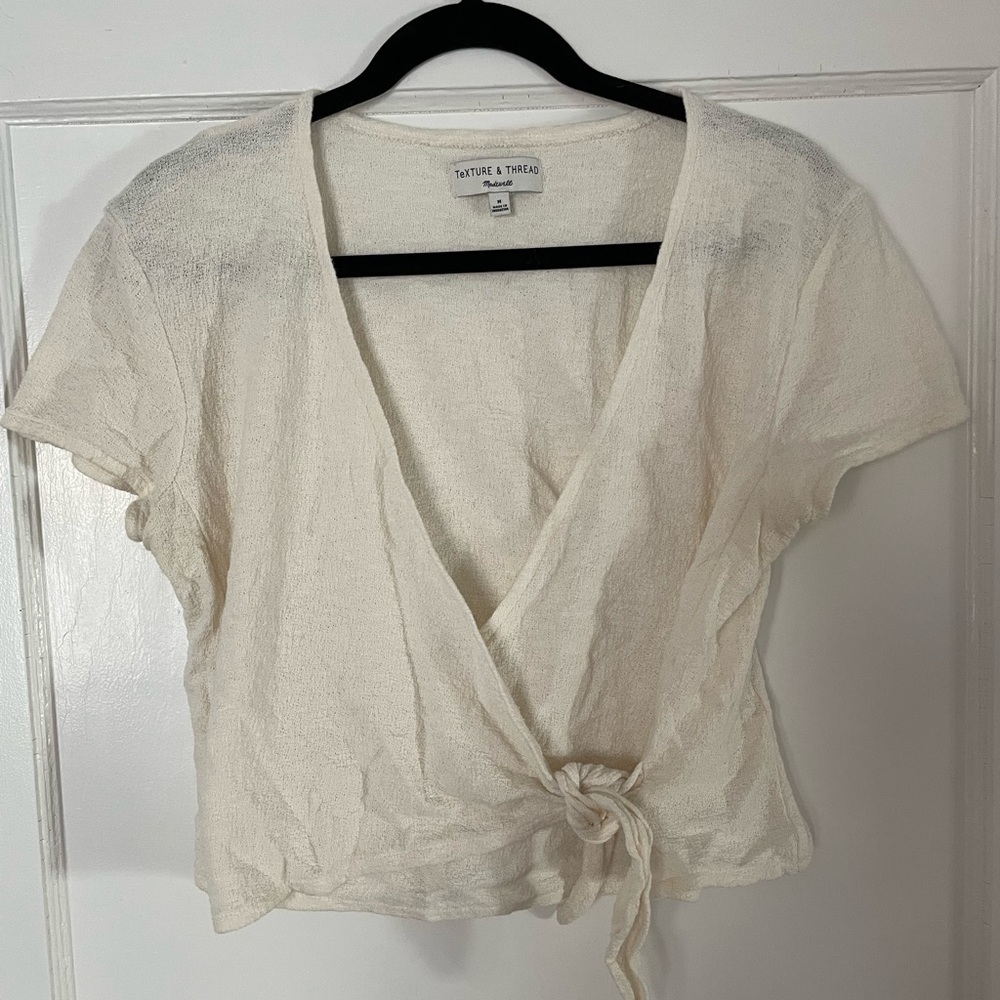 Madewell Texture & Thread Wrap-Tie Top